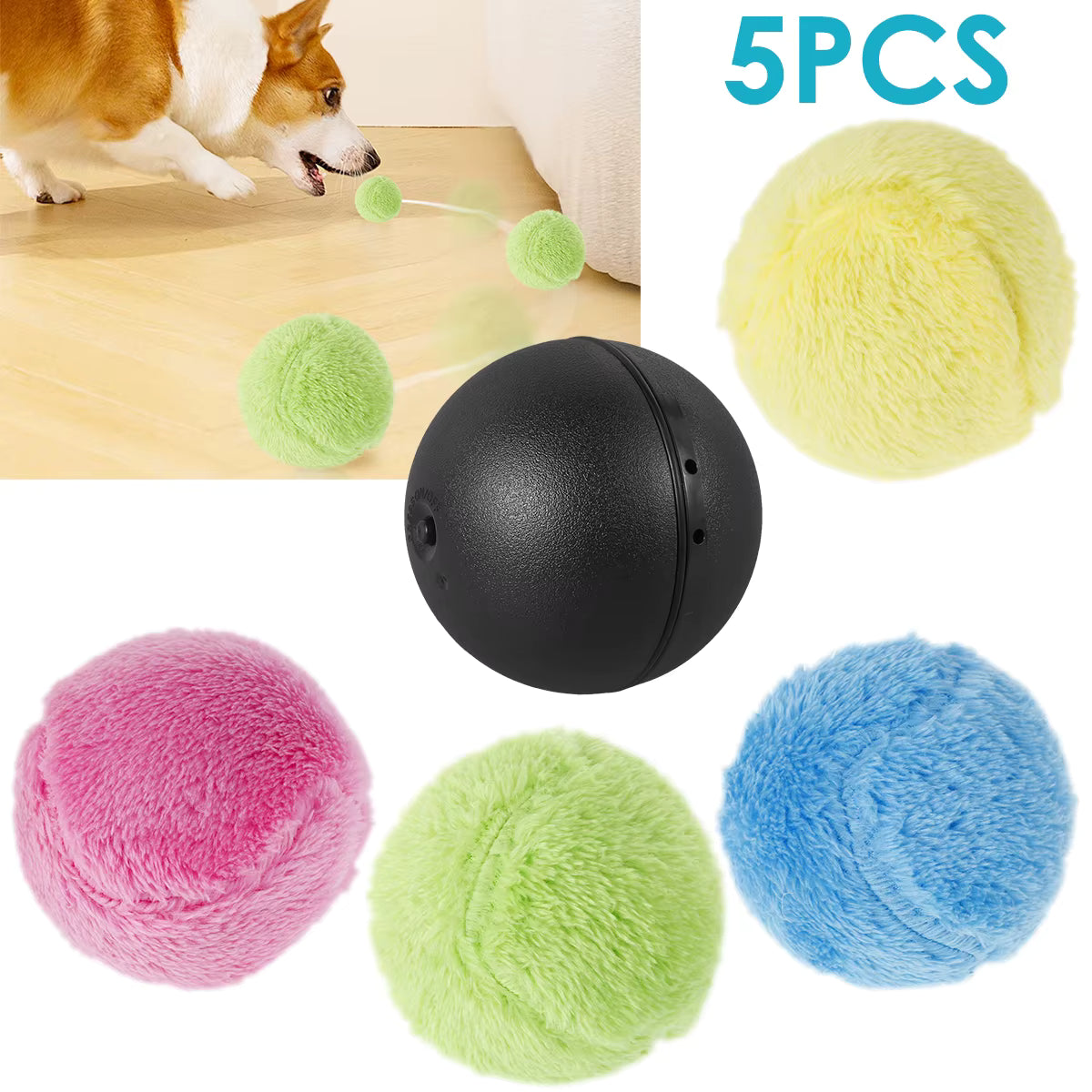Cat Toy Balls – Interactive Electric Rolling & Squeaky Plush Balls